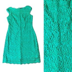 Lauren Ralph Lauren mint green sleeveless lace overlay dress